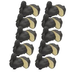 Pack 10 Appelants Eiders Noirs Mouss&eacute;s avec Quille Lest&eacute;e