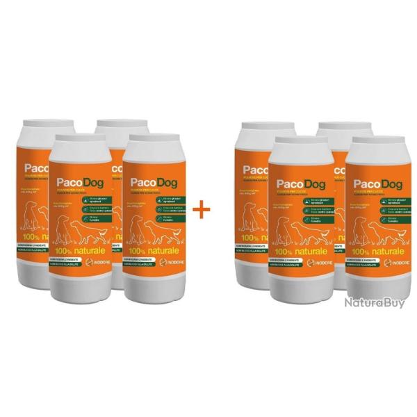 PacoDog - 8 Bouteilles de Poudre pour chenil contre tiques, puces, moustiques et mauvaises odeurs