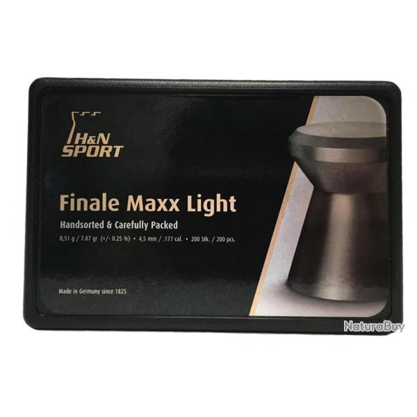 Boite de 200 plombs H&N FINALE MAXX LIGHT 4.49mm