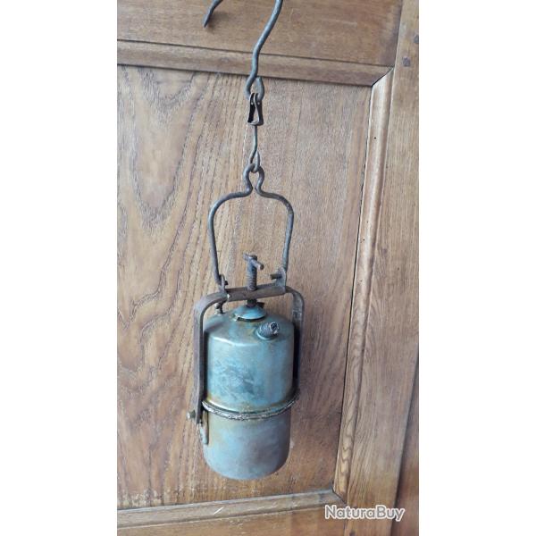 Lampe de Mineur au Carbure Type ARRAS Ancien Outil de Mine Objets du D�but XX�me Collection Lanterne