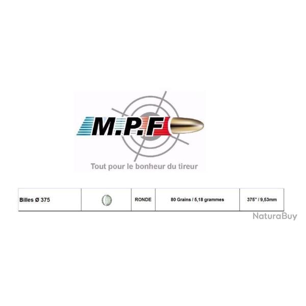 Boulets MPF plomb pur Cal 36  75 Gr � 375" par 500