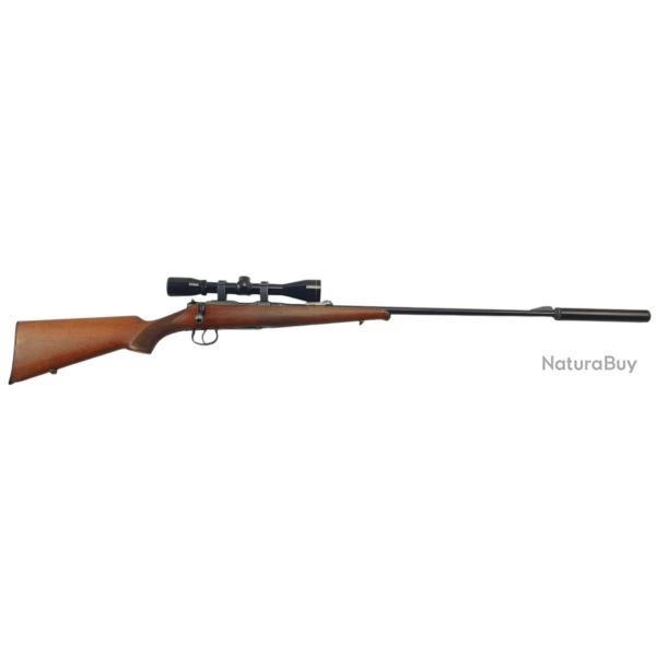 OCCASION - CARABINE BRNO MODEL 2 CAL.22LR + MODERATEUR + LUNETTE NIKKO STIRLING 6X40