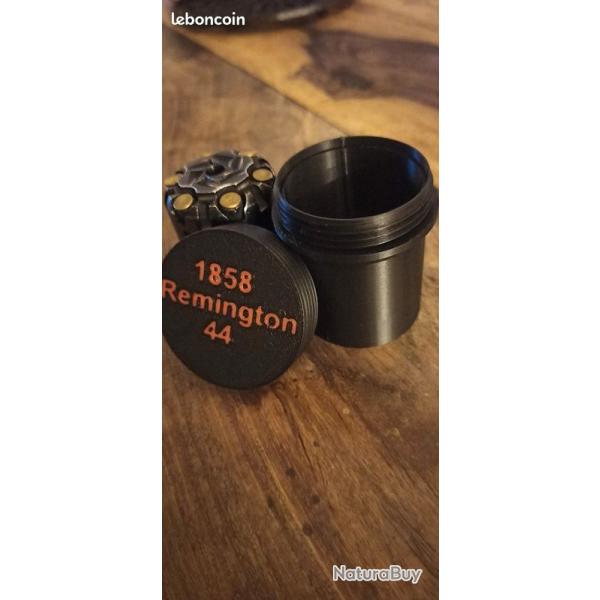 Bote  barillet Remington 1858 cal 44 Pietta Uberti pour rvolver  poudre noire (noire et rouge)