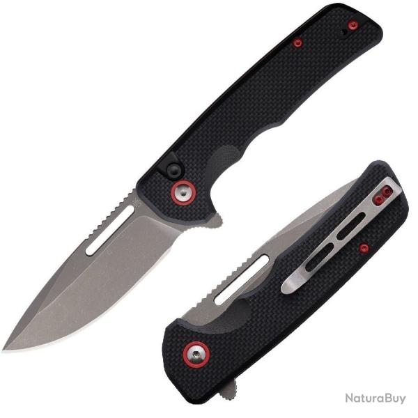 Couteau Utica Cutlery Company Disruption IV Acier D2 Manche G10 Noir Bouton Lock USA UTKE45