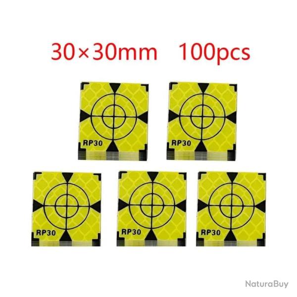 Cibles de tir r�fl�chissantes vert 60x60mm JYX 100pcs - 30x30MM