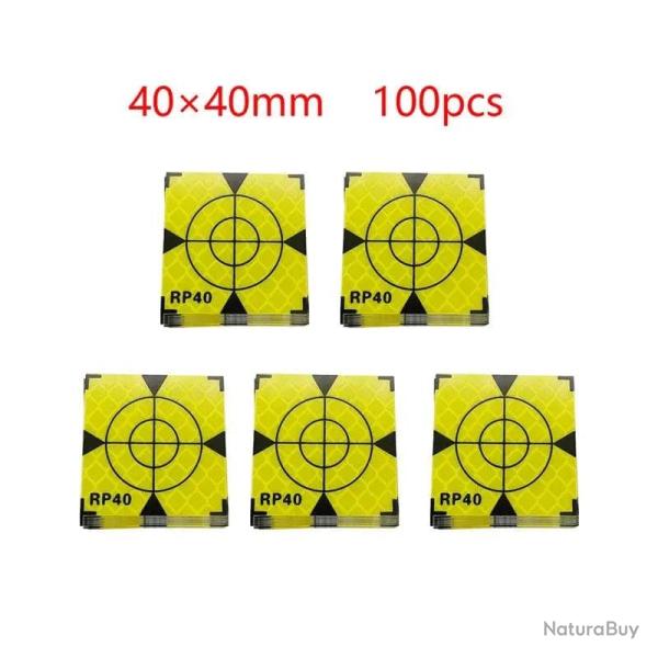 Cibles de tir r�fl�chissantes vert 60x60mm JYX 100pcs - 40x40MM