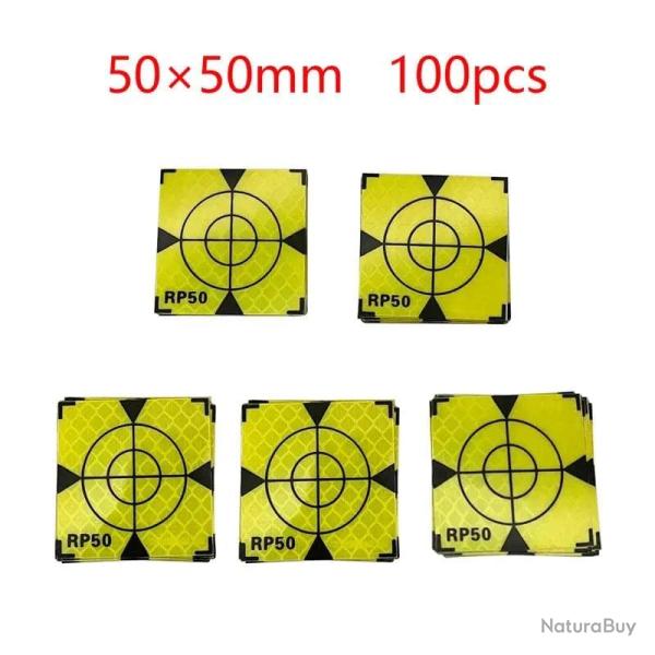 Cibles de tir r�fl�chissantes vert 60x60mm JYX 100pcs - 50x50MM