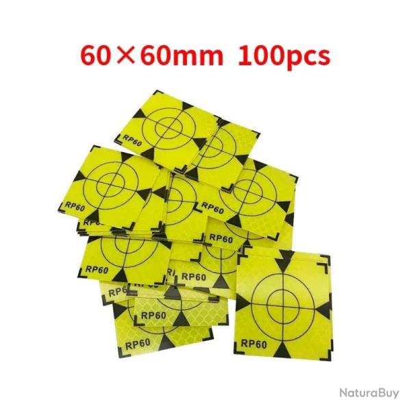 Cibles de tir r�fl�chissantes vert 60x60mm JYX 100pcs - 60x60MM