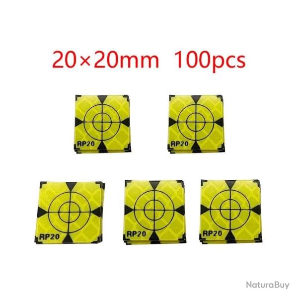Cibles de tir r�fl�chissantes vert 60x60mm JYX 100pcs - 20x20MM
