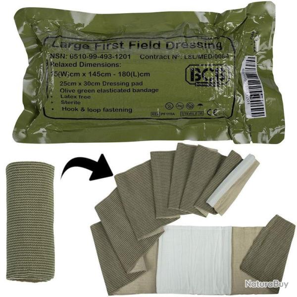 Pansement compressif BCB Standard First Field Dressing 25x30cm