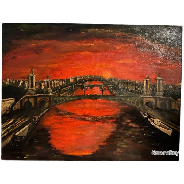 HOUETZ paris le pont  Alexandre 3 huile sur toile