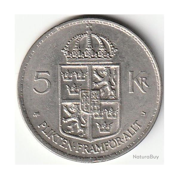Pi�ce de Monnaie NORVEGE 5 kronor Gustaf VI Adolf 1972