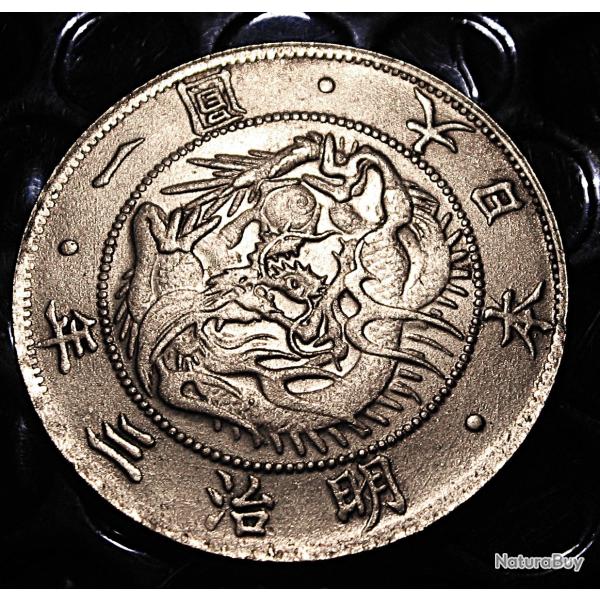 Japon piece de one yen Meiji (repro) diametre 38 mm ttb