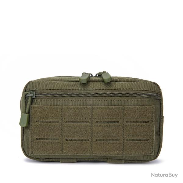Pochette tactique Molle Admin, fermeture clair horizontale -**VERT
