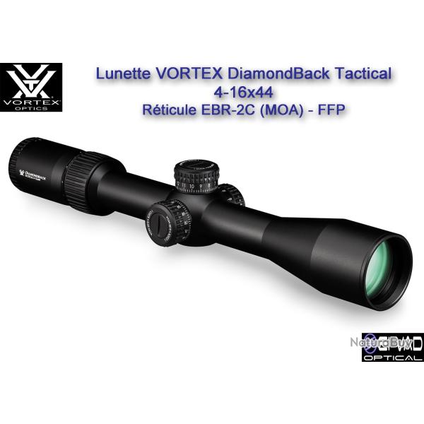 Lunette VORTEX DiamondBack Tactical 4-16x44  FFP - Rticule EBR-2C (MOA)