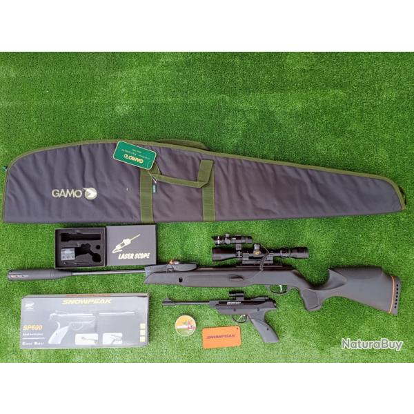 PACK7 LASER  ! Gamo Swarm Magnum 4,5 mm IGT PRO 10X Gen3i + Lun. 3-9X40 19,9 j. + Kit  Puiss. 34 J.