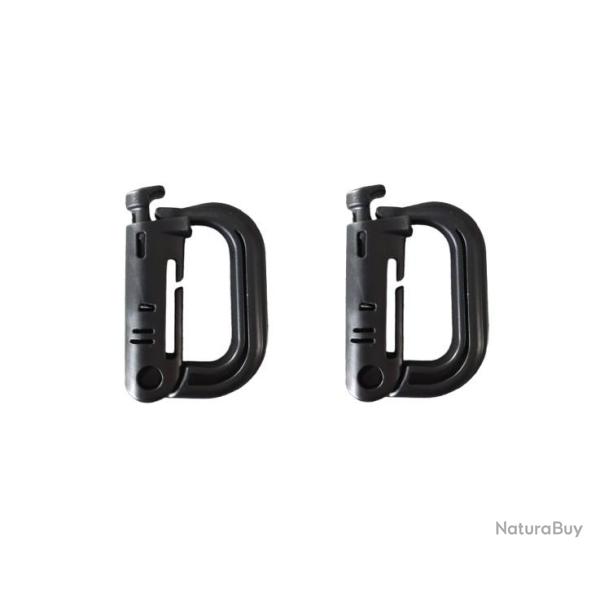 Mousqueton tactique Grimlock noir x2