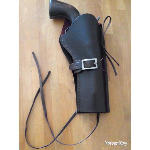 HOLSTER WESTERN CROSS DRAW CUIR DROITIER