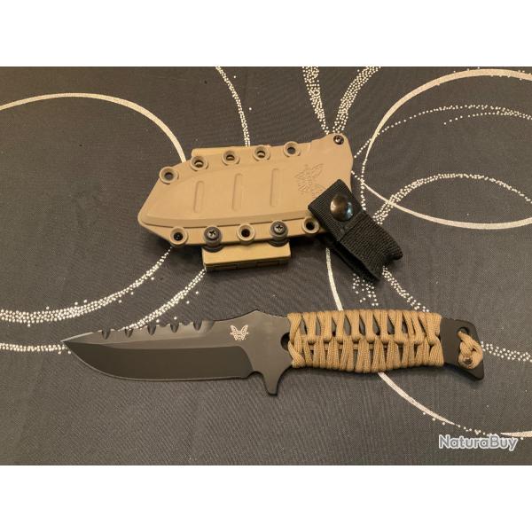 VEND COUTEAU DROIT BENCHMADE FIXED BLADE ADAMAS NOIR SIBERT DESIGN FIRST PRODUCTION 125/500