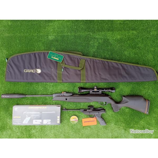 PACK9 LASER  ! Gamo Swarm Magnum 6,35 mm IGT PRO 18X Gen3i + Lun. 3-9X40 19,9 j. + Kit  Puiss. 34 J.