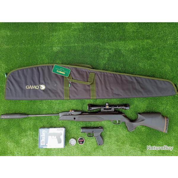 PACK11 LASER  ! Gamo Swarm Magnum 6,35 mm IGT PRO 18X Gen3i + Lun. 3-9X40 19,9 j + Kit  Puiss. 34 J.