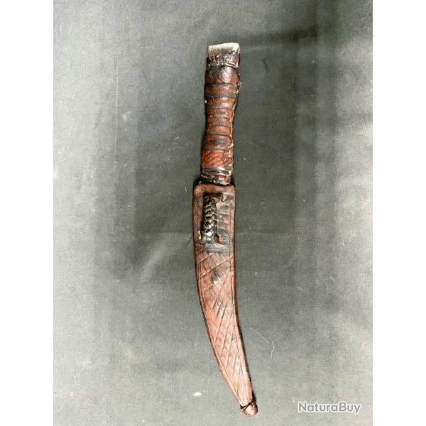 ANCIEN COUTEAU DE SOMALIE DES ANNEES 1900, LAME FER FORGE ET GRAVEE, ART AFRICAIN