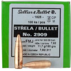 Ogives Sellier & Bellot - Cal. 303 (.311") FMJ - 180grs - 2909 - boite de 100 unit&eacute;s