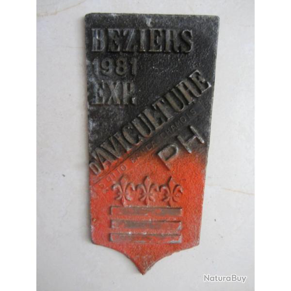 Plaque expo d'aviculture B�ziers 1981