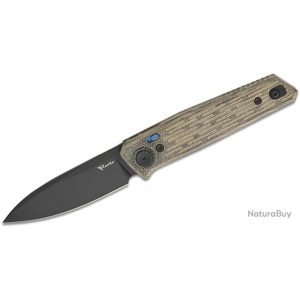 Couteau Reate Knives PL-6 Green/Black Lame Acier Nitro-V Blk Manche Micarta Pivot Lock Clip REA188 -