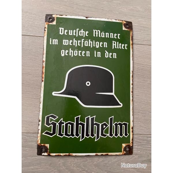 une plaque �maill�e stahlhelm du casque allemand premi�re guerre mondiale