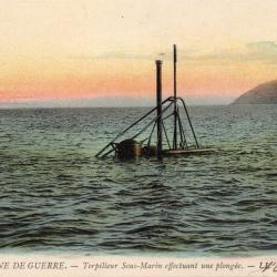 Carte Postale Ancienne Marine de Guerre Torpilleur Sous-Marin - N&deg;1248