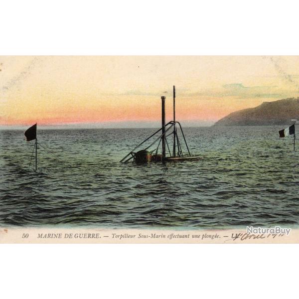 Carte Postale Ancienne Marine de Guerre Torpilleur Sous-Marin - N�1248
