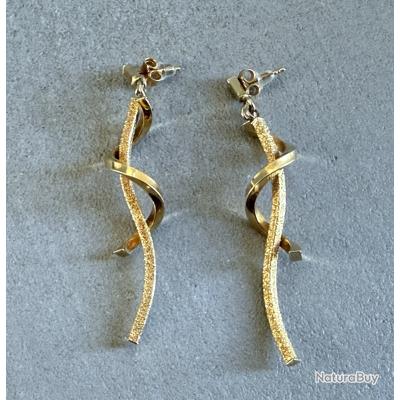 Boucle D'oreille Cocktail En Or 18 Carats - Clous, Or Jaune, Occasion, Fabrication France