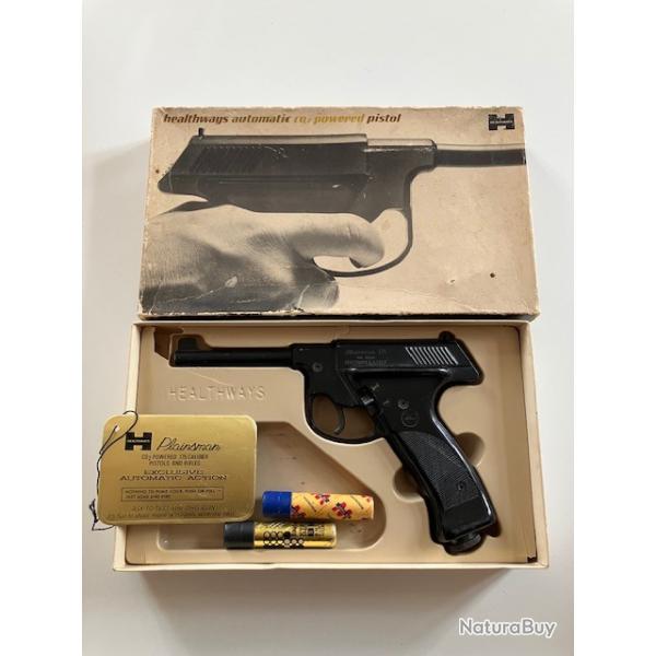 Pistolet Healtways Plainsman Automatic CO2 dans sa bo�te d'origine - rare