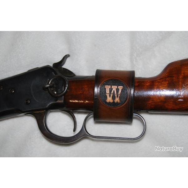 verrou levier sous garde en cuir  pour Winchester