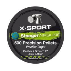 Boite de plombs Stoeger X-sport T&ecirc;te plate 0.48 g - Cal. 4.5 - Par 1