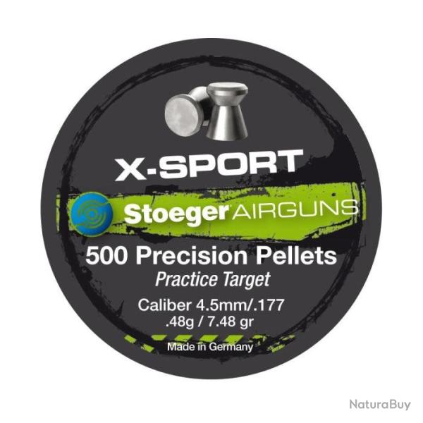 Boite de plombs Stoeger X-sport T�te plate 0.48 g - Cal. 4.5 - Par 1