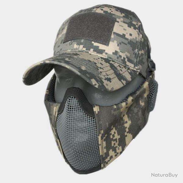 masque en maille demi-visage avec Protection des oreille-**ACU set