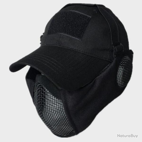 masque en maille demi-visage avec Protection des oreille-**BK Set