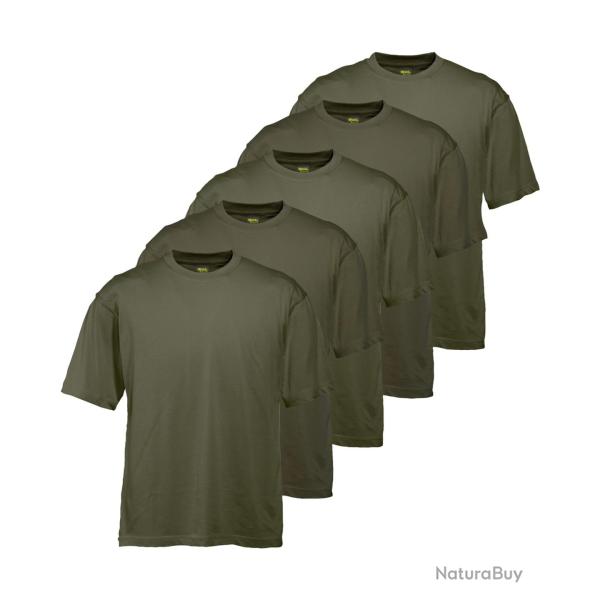 Pack de 5 t shirts basiques Couleur Col rond vert