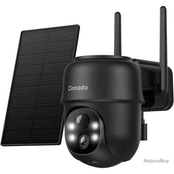 Camera Surveillance WiFi Exterieure sans Fil - 2K Camera Exterieur sans Fil Panneau Solaire, 360�PTZ