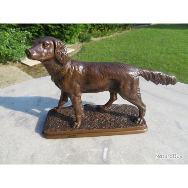 Jules BENNES (1878-1951) � Chien � l'arr�t � sculpture en bronze � patine brune nuanc�e (XIX-XX�)