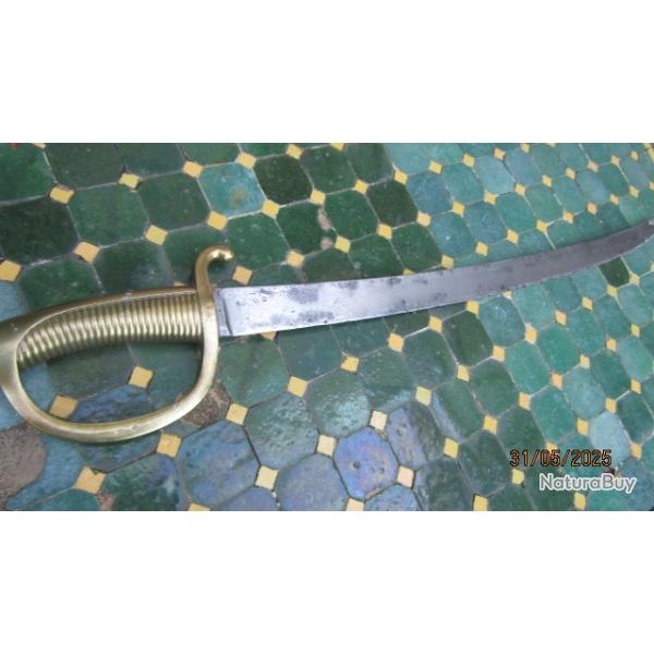 SABRE BRIQUET marquages Klingenthal  1819   Nbreux poin�ons sans fourreau 28 cannelures