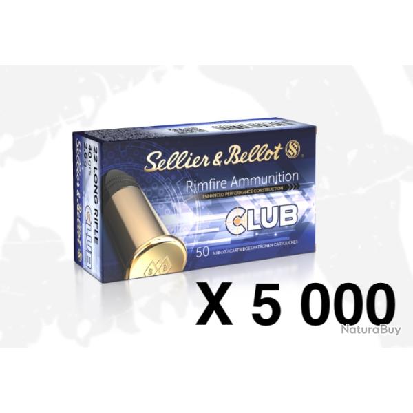 Carton de 5 000 munitions Sellier & Bellot - calibre .22 LR