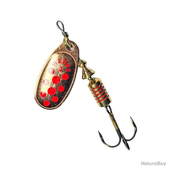 Cuiller Tournante Mepps Comet Cuivre Points Rouges 3,5g n�1