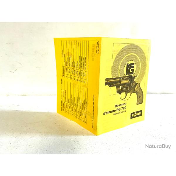 Ancienne Notice Revolver RG 792