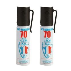 Pack de 2 Bombes aérosol de defense au gaz lacrymogène 25ML