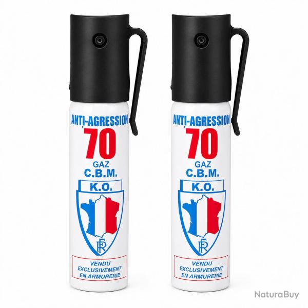 Pack de 2 Bombes a�rosol de defense au gaz lacrymog�ne 25ML