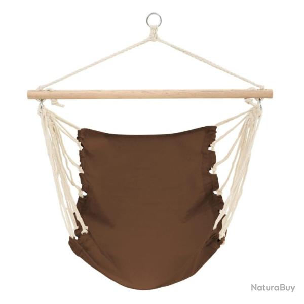 Hamac pliable marron en coton-polyester - D�tente portable pour l'�t�