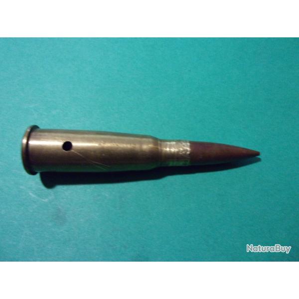 1 munition 8x50R Lebel ( TS-4-28-I ) �tui laiton, balle blind�e cuivr�e, amorce MGM 000, neutralis�e